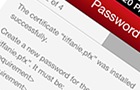 The user can change the password after installing the certificate